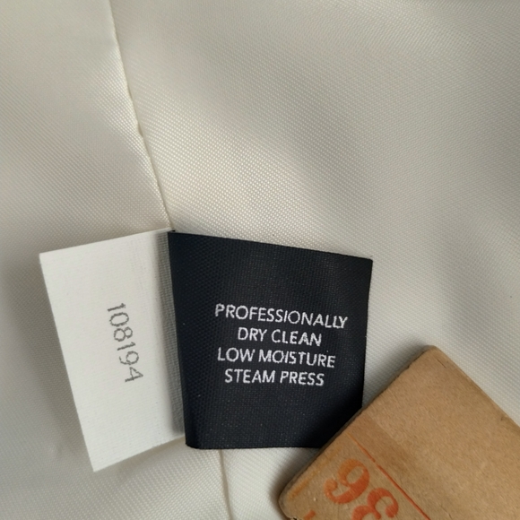 Vintage Anne Klein AK Cream Wool Coat Medium Double Breasted Quite Luxury Y2K - Picture 8 of 9